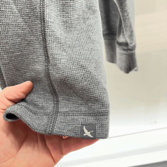 Eddie Bauer Mens Large Button Pullover Sweater Waffle Weave Blend Long Sleeve - Picture 2 of 5